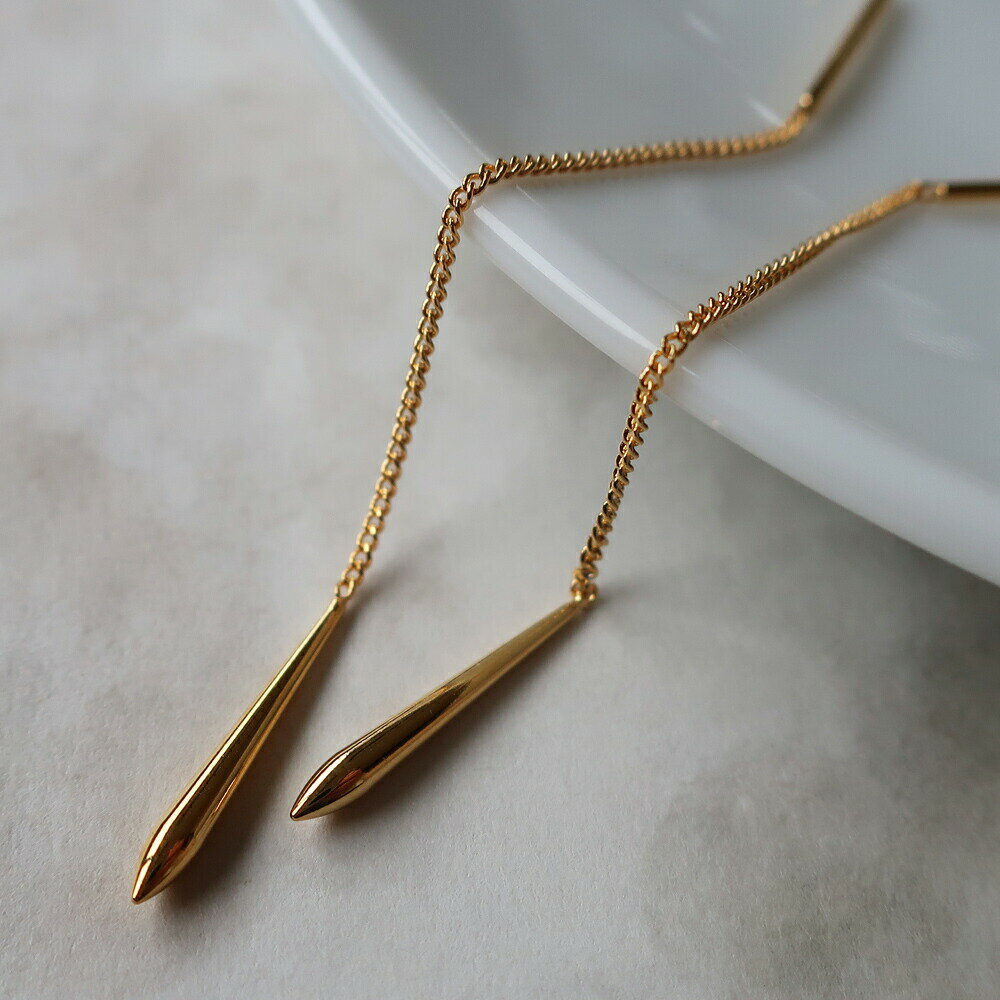 【最大10%OFFクーポン】アメリカンピアス 日本製 ピアス ロングピアス 18kgp チェーンピアス 人気 おしゃれ レディース 揺れる 上品 シンプル ゴー...