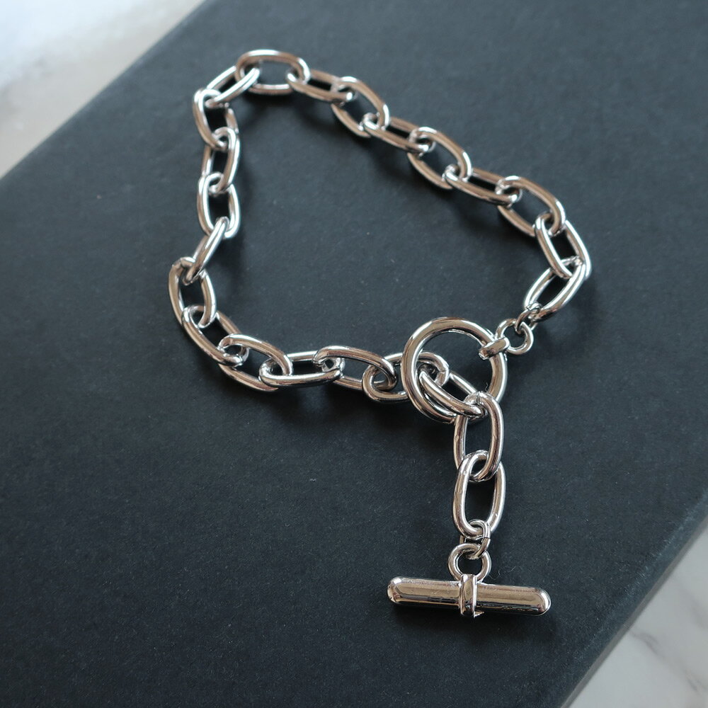 【最大10%OFFクーポン】ブレスレット 日本製 バングル 小判チェーン チェーン 大ぶり 太め シンプル ブレス バングル ブラック 黒 鎖 メンズ アクセサリー(4)