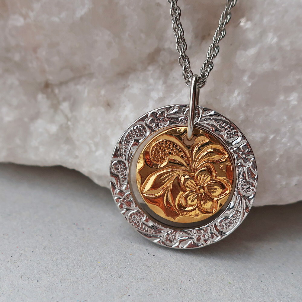 【最大10%OFFクーポン】ネックレス K18GP 2tone ハワイアン ペンダント ショート レディース ハワジュ スクリューチェーン ハワイアンジュエリー...