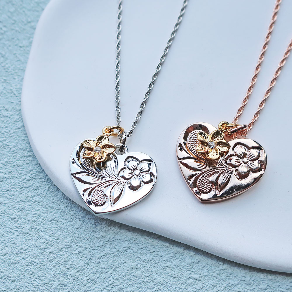 【最大10%OFFクーポン】ネックレス ハワイアンペンダント ハート プルメリア ハワイアンジュエリー ハワジュ ハワイ レディース 花 おしゃれ プレゼント