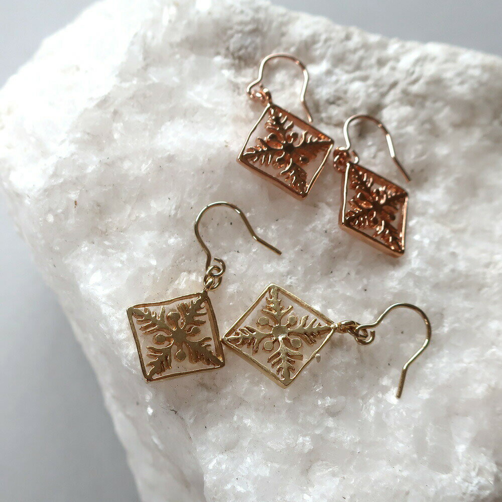 【最大10%OFFクーポン】イヤリング ピアス 日本製ハワイアンジュエリー レディース K18GP キルト ノンホールピアス 樹脂 金属アレルギー対応 ハワイ ...