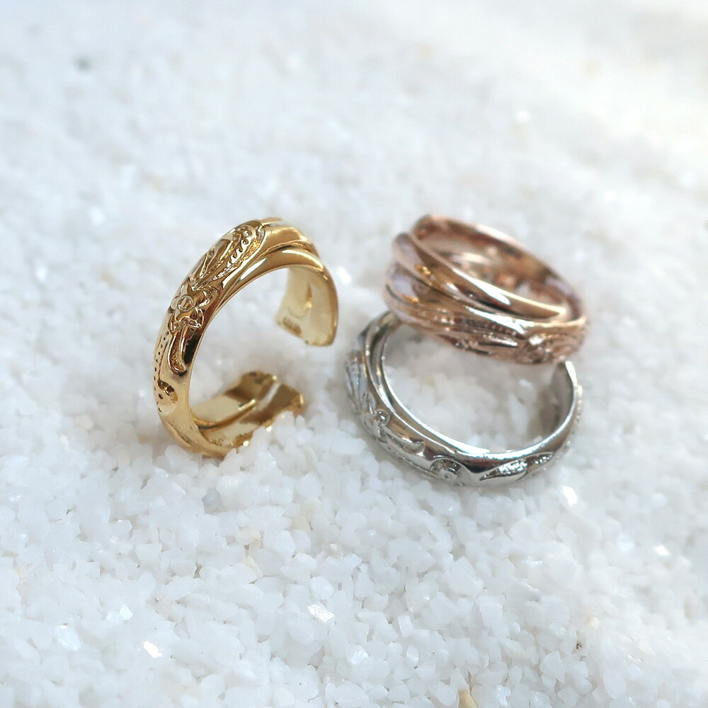 【最大10%OFFクーポン】イヤーカフ 日本製 K18GP イヤリング イヤカフ ハワイアン ハワイアンジュエリー ハワジュ プリメリア 対応 メタル シンプル...