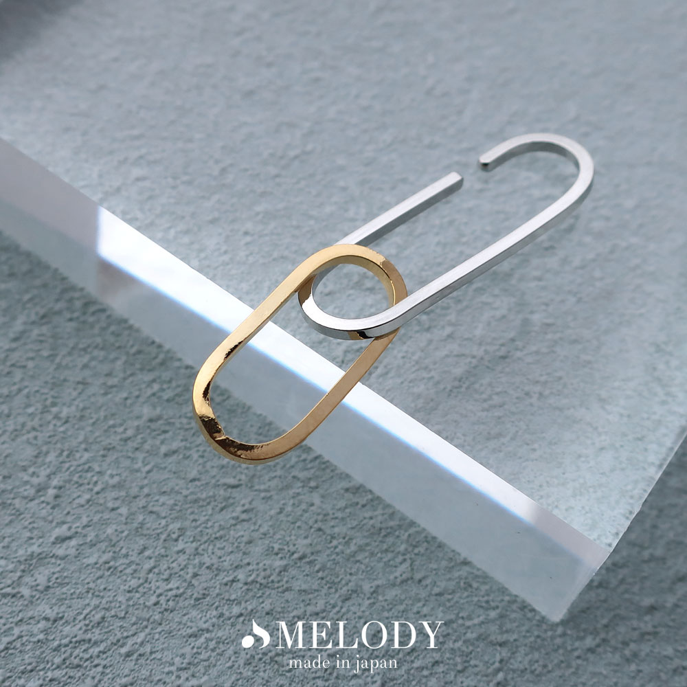 【マラソン20%OFFクーポン】イヤーカフ 日本製 K18GP 大ぶり イヤカフ バイカラー コンビカラー ゴールド シルバー ニッケルフリー おしゃれ 人気 20代 30代 40代 50代 レディース