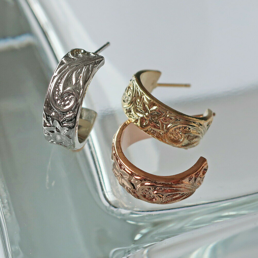 【最大10%OFFクーポン】イヤリング ピアス 日本製ハワイアンジュエリー K18GP ノンホールピアス プルメリア プルメリア 樹脂 ハワイ ハワジュ ブラン...