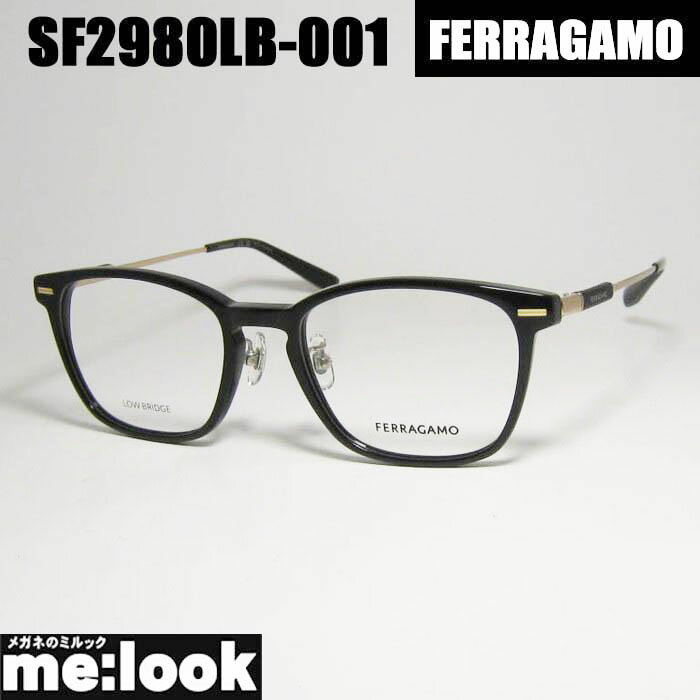 D & G - FERRAGAMO フェラガモレディース ラウンド ボストン眼鏡 メガネ フレーム サングラスSF2980LB-001-53 度付可 ブラックリビジョン製レンズでお好きなサングラス作成可能