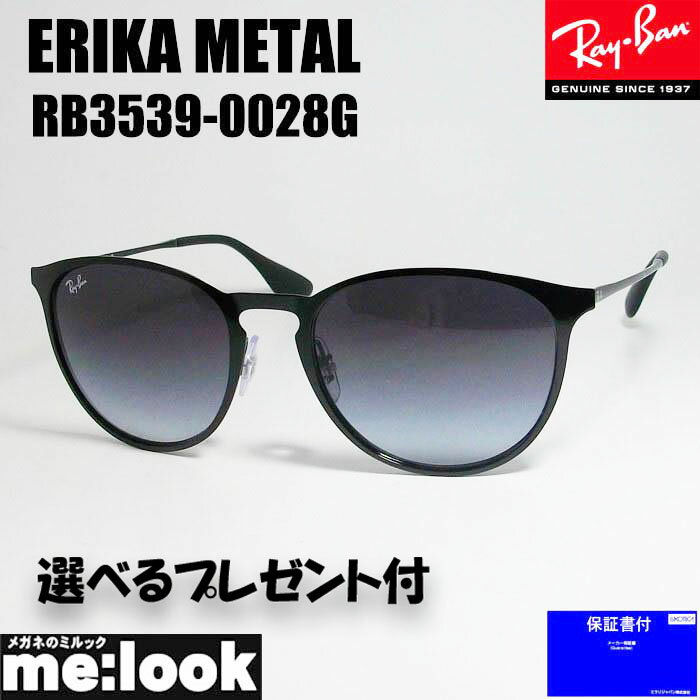 RayBan レイバン RB3539-0028G-54ERIKA METAL エリカメタル サングラスブラック RB3539-002/8G