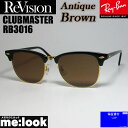 ReVision リビジョン x RayBan レイバンCLUBMASTER クラブマスター眼鏡 メガネ フレーム サングラスRB3016-REABR-51ブラック ゴールド アンティークブラウン(4)