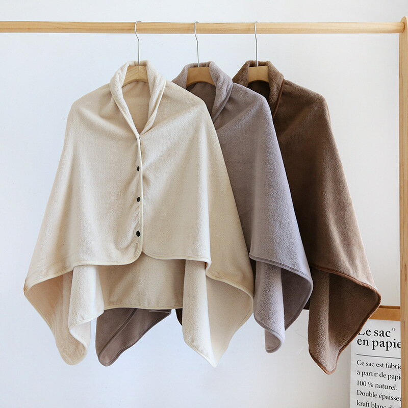 肩掛けブランケット ブランケット もこもこ毛布 ファンネル ストール フリース ブランケット 膝掛け もうふ 暖かい 丸洗い ポカポカ 防寒対策 肩掛け もうふ 丸洗い ポンチョ 蓄熱 ブランケット ポケット付き モウフ ブランケット 送料無料