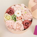 母の日 花束 丸いボックス ソープフラワー お花 アレンジメント カーネーション バラ フラワーアレンジメント プレゼント シャンプーフラワー 枯れない お花 ...