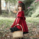 子供ワンピース ロリータ服 クリスマス コスチューム 赤ずきん 七五三 ワンピース ロリータ服 キッズ ロリータ 女の子 洋服 コスプレ XS/S/M/L ジュニアロリータ服 ハロウィン コスチューム衣装 かわいい カチューシャ 長袖半袖 秋冬 赤ずきん クリスマス 送料無料