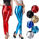 【GWセール♪30%OFF】レギンス レディース レギンス 派手 柄 美脚 スパッツ★10分丈選べる6color!!ジッパー付きメタリックレギンス...