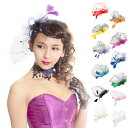 ヘアアクセサリー ヘアクリップ ヘッドドレス フェザー付き パーティーアクセサリー 全12色 [hf1126]【hf-o】【t-50】【アウトレット】