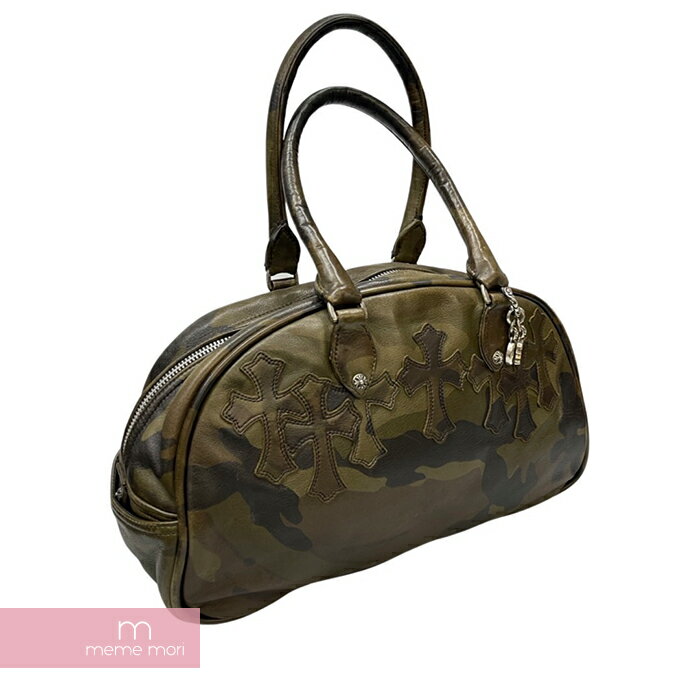 CHROME HEARTS Small Gym Bag Camo Cemetery Cross クロムハーツ スモールジムバッグカモセメタリークロス レザークロスパッチ ダガージップ 鞄 迷彩 オリーブ【221101】【中古-B】【me04】