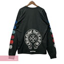 【BIG PRICE OFF】CHROME HEARTS 2022SS Multi Color Horseshoe L/S Tee クロムハーツ マルチカラーホースシューロングスリーブTシャツ 長袖カットソー ロンT 胸ポケット CHクロスプリント ブラック サイズL【240502】【中古ーA】【me04】