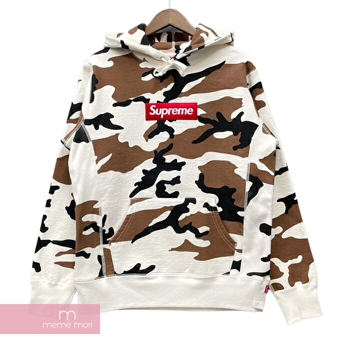 Supreme 2016AW Box Logo Hooded Sweatshirt Brown Camo シュプリーム ボックスロゴフーデッドスウェットシャツ ブラウンカモ プルオーバーパーカー 迷彩 ホワイト×ブラウン サイズS 【221116】【中古-A】【me04】