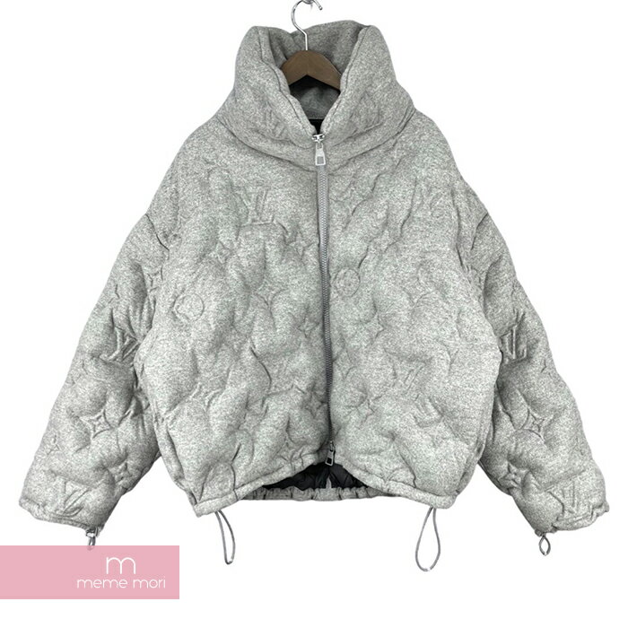 LOUIS VUITTON 2019AW Monogram Boyhood Puffy Jacket 1A5Q8D ルイヴィトン モノグラムボーイフッドパファジャケット ダウンジャケット 総柄 グレー サイズ50 【220421】【中古-B】【me04】