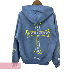 CHROME HEARTS×DRAKE 2021SS Certified Lover Boy Hoodie クロムハーツ×ドレイク サーティファイドラバーボーイフーディ プルオーバーパーカー ロゴプリント染め加工 マイアミ限定 ブルー サイズM 【220521】【新古品】【me04】