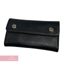 クロムハーツ 長財布（メンズ） CHROME HEARTS Wave Cross Ball Wallet クロムハーツ ウェーブクロスボールウォレット 三つ折り長財布 レザー ダガージップ ブラック【240116】【新古品】【me04】