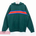 Supreme 2019SS Chest Stripe Logo Hooded Sweatshirt シュプリーム チェストストライプロゴフーデッドスウェットフーディ パーカー プルオーバー グリーン×レッド×ブルー サイズS