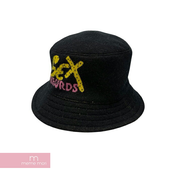 CHROME HEARTS×MATTY BOY Sex Records Cashmere Bucket Hat クロムハーツ×マッティボーイ セックスレコードカシミヤバケットハット シルク混 帽子 ブラック サイズXL/62cm 【220614】【新古品】【me04】