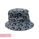 Dior Chapeau Oblique Bob Hat 183C902V1581 ディオール シャポーオブリークボブハット バケットハット 素材切替 帽子 オブリークロゴ刺繍 ブラック×ライトブルー×シルバー サイズL 【240108】【新古品】【me04】