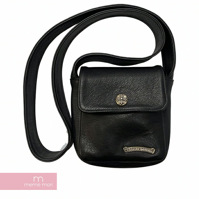 CHROME HEARTS Mini Shoulder Bag クロムハーツ ミニショルダーバッグ レザー クロスボールボタン ダガージップ 鞄 ブラック【230917】【中古-A】【me04】