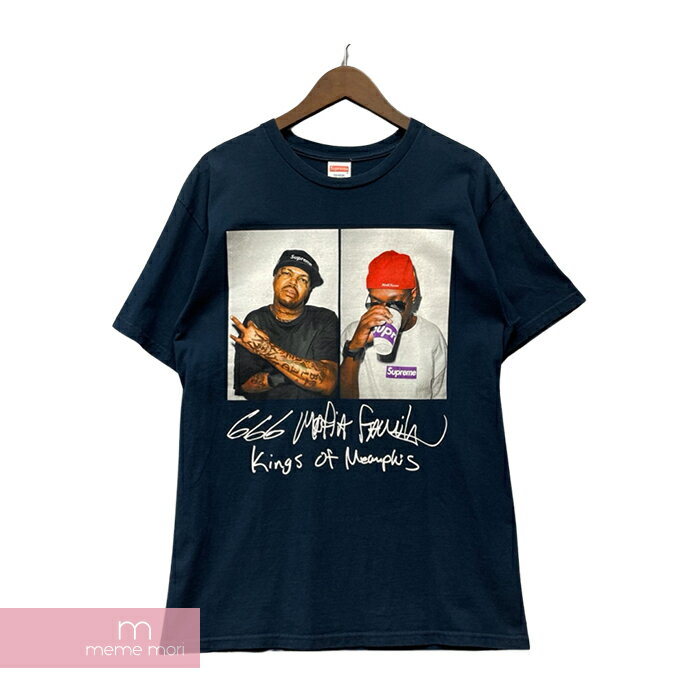 Supreme 2012AW Three Six Mafia Tee シュプリーム スリーシックスマフィアTシャツ 半袖カットソー フォトプリント ネイビー サイズM【231003】【中古-B】【me04】