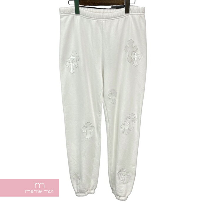 CHROME HEARTS GRP Y NOT Sweat Pants クロムハーツ ワイノットスウェットパンツ クロスレザーパッチ ホワイト サイズS 【220708】【新古品】【me04】