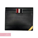 THOM BROWNE RWB Stripe Card Case MAW209A06549 トムブラウン RWBストライプカードケース カードホルダー 名刺入れ 札入れ カーフレザー ブラック【230720】【中古-A】【me04】