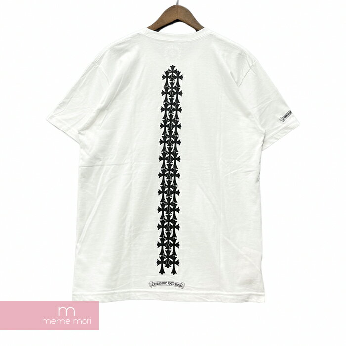 【BIG PRICE OFF】CHROME HEARTS Cemetery Cross Tire Track Tee クロムハーツ セメタリークロスタイヤトラックTシャツ 半袖カットソー 胸ポケット プリント ホワイト サイズL【240414】【新古品】【me04】