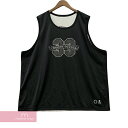 CHROME HEARTS Mesh Warm Up Jersey Tank Top クロムハーツ メッシュウォームアップジャージータンクトップ ロゴプリント リバーシブル ブラック×シルバー サイズM【231004】【新古品】【me04】