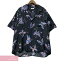 【BIG PRICE OFF】VALENTINO 2022SS Butterfly Print Silk Shirt XV3AAA9082H ヴァレンティノ バタフライプリントシルクシャツ 半袖 ロゴプリント 総柄 ブラック サイズ44【230819】【中古-B】【me04】