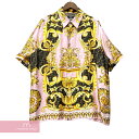 FENDI×VERSACE 2022SS Fendace Silk Shirt FS0795 AJN3 フェンディ×ヴェルサーチェ フェンダーチェ シルクシャツ ズッカ柄 バロッコプリント ピンク×イエロー サイズ41【230831】【中古-B】【me04】