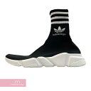 BALENCIAGA×adidas 2022AW Speed Trainer 711189 WBDV1 1090/IF0168 バレンシアガ×アディダス スピードトレーナー ソックススニーカー ハイカット ロゴ ブラック サイズ40(26.5cm)【230907】【中古-B】【me04】