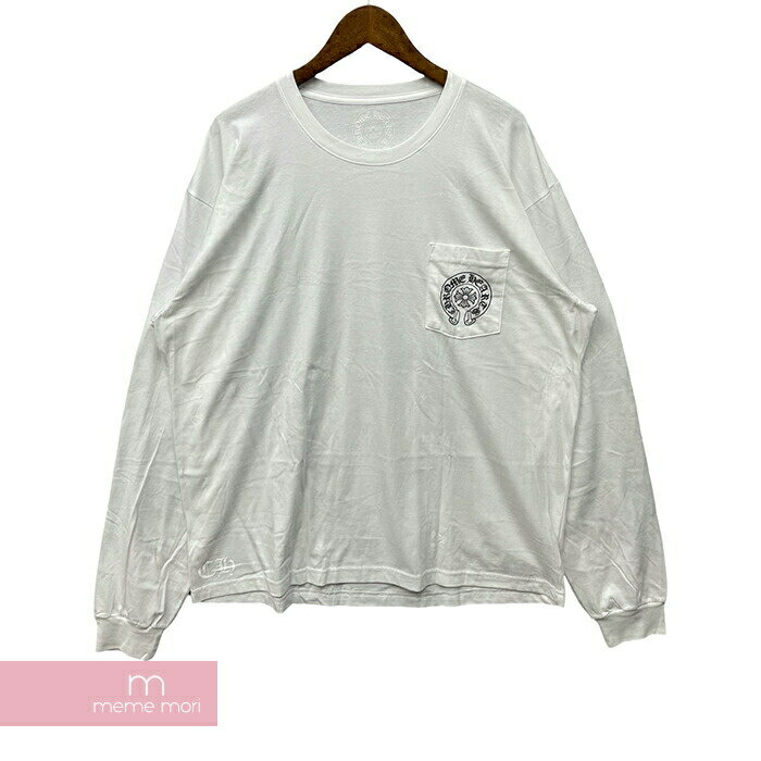 CHROME HEARTS TAIPEI Limited Horseshoe L/S Tee クロムハーツ 台北限定 ホースシューロングスリーブTシャツ 長袖カットソー ロンT 袖フローラルプリント ホワイト サイズXL【250712】【新古品】