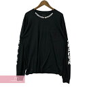 CHROME HEARTS Neck Logo L/S Tee クロムハーツ ネックロゴロングスリーブTシャツ 長袖カットソー ロンT アームロゴプリント ブラック サイズL【250619】【新古品】