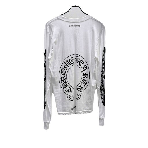 CHROME HEARTS Horseshoe Fuck You L/S Tee クロムハーツ ホースシューファックユーロングスリーブTシャツ 長袖カットソー ロンT 袖フローラルプリント ホワイト サイズS【250717】【新古品】 CHROME HEARTS Horseshoe Fuck You L/S Tee クロムハーツ ホースシューファックユーロングスリーブTシャツ 長袖カットソー ロンT 袖フローラルプリント ホワイト サイズS【250717】【新古品】