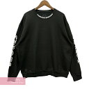 CHROME HEARTS Neck Logo Crewneck Sweatshirt クロムハーツ ネックロゴクルーネックスウェットシャツ トレーナー 袖ロゴプリント ブラック サイズXL