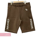 クロムハーツ CHROME HEARTS Y NOT SLO RIDE Sweat Shorts クロムハーツ ワイノットスローライドスウェットショーツ ハーフパンツ ロゴ刺繍 シルバープレート ブラウン サイズS 【240415】【新古品】【me04】