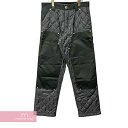 クロムハーツ 【BIG PRICE OFF】CHROME HEARTS Matty Chomper Carpenter Pants クロムハーツ マッティチョンパー カーペンターパンツ ワークパンツ クロスボール ナイロン総柄 レザー切り替え ボタンフライ ダークグレー×ブラック サイズ32【240418】【新古品】【me04】