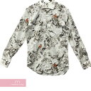 ETRO Birds & Botanical Pattern Shirt エトロ バードズ&ボタニカル パターンシャツ シャツブラウス ネイチャー柄 鳥プリント 植物プリント ホワイト サイズ38【240421】【中古-A】【me04】