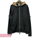 BURBERRY Check Hood Cotton Zip Hooide 8060705 バーバリー チェックフード コットンジップフーディー ベージュ×ブラック サイズS