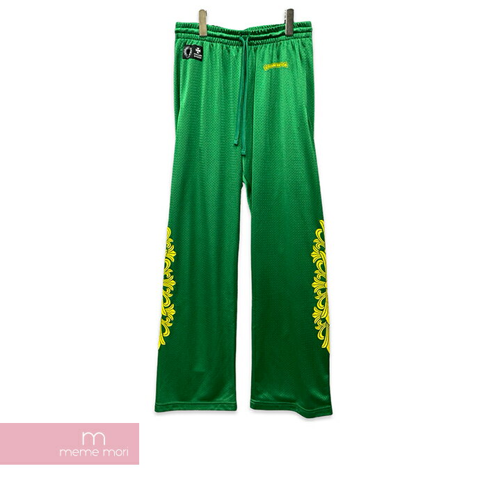 【BIG PRICE OFF】CHROME HEARTS Green Floral Mesh Pants クロムハーツ グリーンフローラルメッシュパンツ ロゴプリント スクロールロゴ グリーン サイズM【240426】【新古品】【me04】