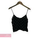 CHROME HEARTS CH Plus Cross Monogram Camisole Top クロムハーツ CHプラスクロスモノグラムキャミソールトップ タンクトップ シルク混 Ynot クロス レディースクロム ブラック サイズXS