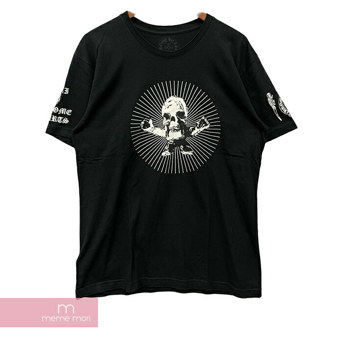 CHROME HEARTS FOTI Print Tee クロムハーツ フォティ プリント Tシャツ 半袖カットソー フロントプリント 袖ロゴ ブラック×ホワイト サイズL【240502】【中古-A】【me04】