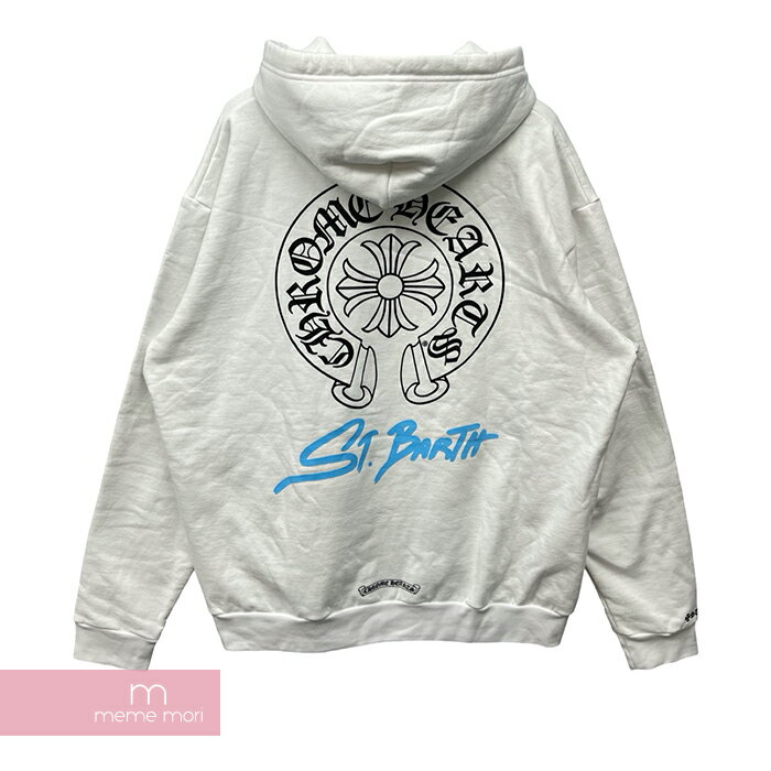 【BIG PRICE OFF】CHROME HEARTS St.Barth Horseshoe Hoodie クロムハーツ セントバース限定 ホースシューフーディ パーカー サン・バルテルミー島 プリント ホワイト サイズXL【240503】【新古品】【me04】