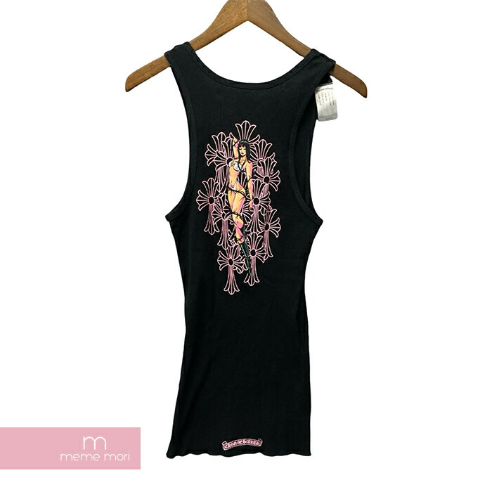 CHROME HEARTS Deadly Doll Rib Tank クロムハーツ デッドリードールリブタンクトップ ロゴプリント ウィメンズ ブラック サイズS【240513】【新古品】【me04】