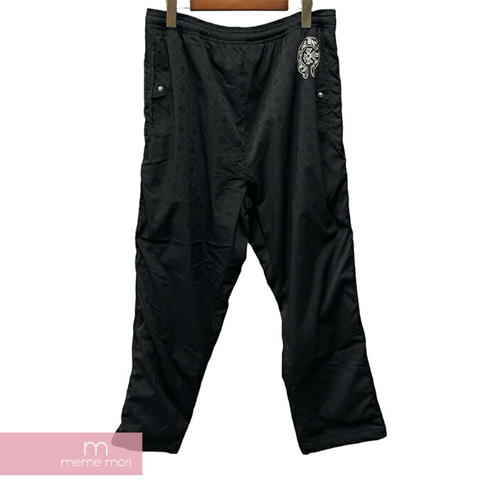 【BIG PRICE OFF】CHROME HEARTS Cemetery Cross Nylon Pants クロムハーツ セメタリークロスナイロンパンツ 総柄 ロゴプリント クロスボール ホースシューロゴ 裏地スウェット生地 ネイビー×ブラック×ホワイト サイズXL【240515】【新古品】【me04】