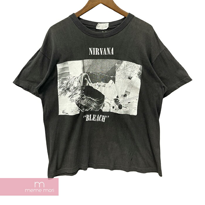 00's Nirvana Helter Bleach S/S Tee 00's ニルヴァーナ ヘルターブリーチTシャツ 半袖カットソー ヴィンテージTシャツ ダメージ加工 フォトプリント バンT チャコール【240527】【中古-A】【me04】