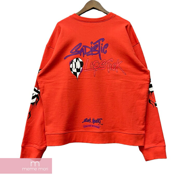 CHROME HEARTS×MATTY BOY 2023SS SWTSHRT PPO U CREW クロムハーツ×マッティボーイ クルーネックスウェットシャツ トレーナー プリント チョンパー レッド サイズXL